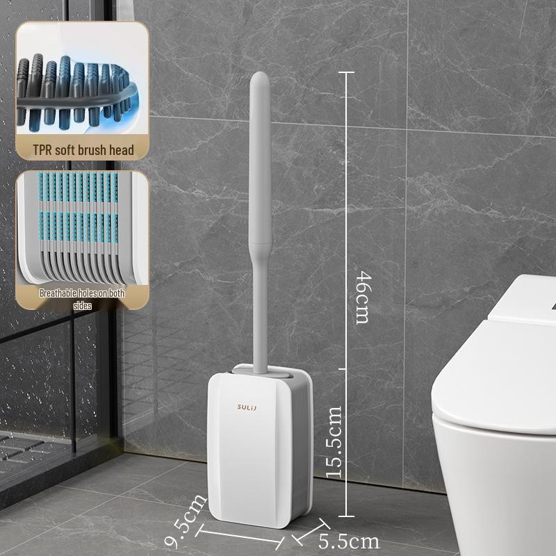 Lux Wall-Mounted Silicone Toilet Brush – Punch-Free, No Dead Corners, Ideal for Squat Toilets. светло-серый