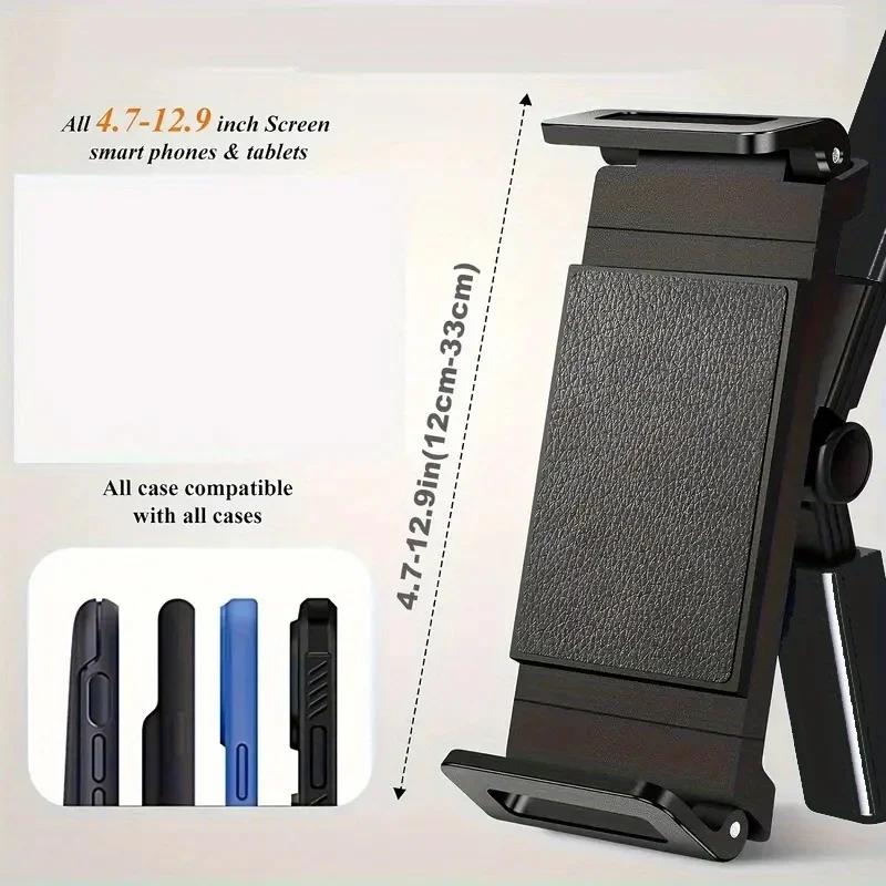 "360° Rotating Waterproof Car Headrest Phone/Tablet Mount: Universal 4.7-13"" Compatibility, Easy Installation, Secure Handlebar
