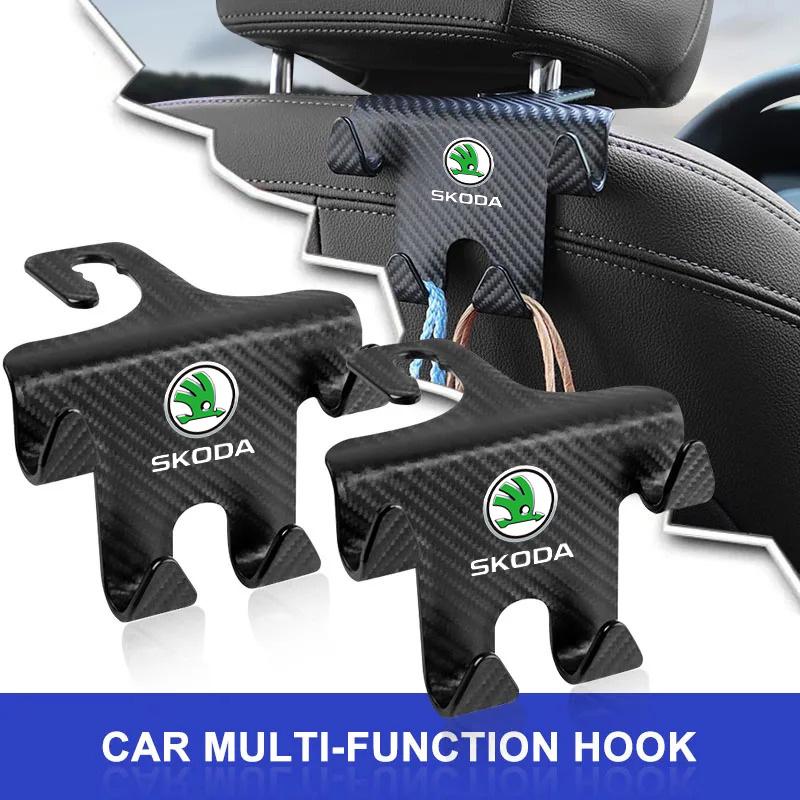 UGKV2 Car Seat Headrest Hook Auto Back Seat Organizer Accessorie For Skoda Octavia 2 3 A4 A5 mk1 Fabia Superb Rapid Kodiaq Karoq
