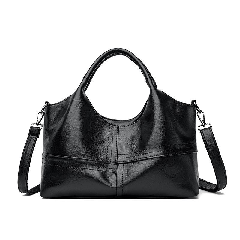 Ladies' Single-shoulder Crossbody Bag, Large-capacity Hand-held Women's Bag, Urban Simple Soft Leather Mom's Big Bag