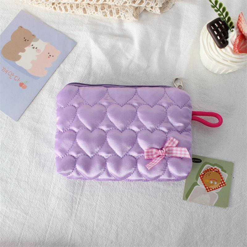 Cute Bow Coins Wallet Zipper Coin Purse Headphone Lipstick Case Mini Cosmetic Bag Portable Key Card Bag Kids Cute Purse Wallets