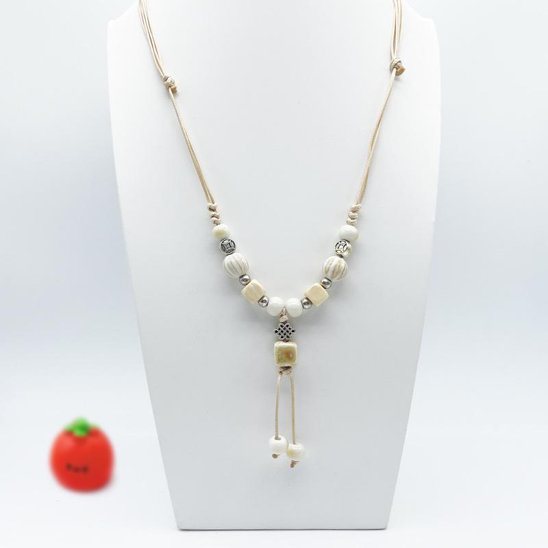Accessories, Jewelry, Woven Beaded Sweater Chain, Ceramic Necklace, Female Niche Feeling Does Not Fade