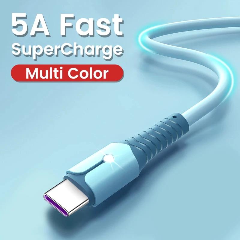 Cavo USB Tipo C 5A Ricarica Rapida Cavo USB C per Huawei Cavo Dati Caricatore Cavo USB Tipo C Per Xiaomi POCO X3 M3 Samsung