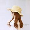 [Petite Marie] 13 DD MDD Compatible (DDH-01~10 Compatible) Floppy Hat Straw Hat Natural Cream Soft Wavy Brim Elegant Hat with Black and White Ribbon