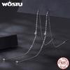 WOSTU Moissanite Star Long Dangle Earrings Chain for Women 925 Silver Teens Line Dangle Earring Tassel Threader Chain Pendiant