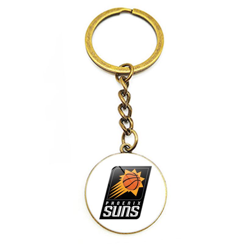 NBA Lakers Warriors Logo Keychain - Basketball Fan Gift Pendant