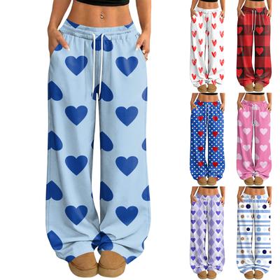 Women's Casual And Fashionable  Elastic Waist Loose Wide Leg Pants