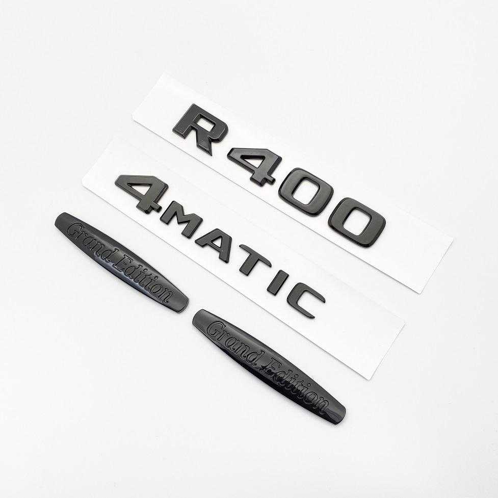 Glänzende schwarze Buchstaben R300 R320 R350 R400 R500 4Matic Emblem für Mercedes Benz Auto Kotflügel Kofferraum hinten W251 Logo Aufkleber