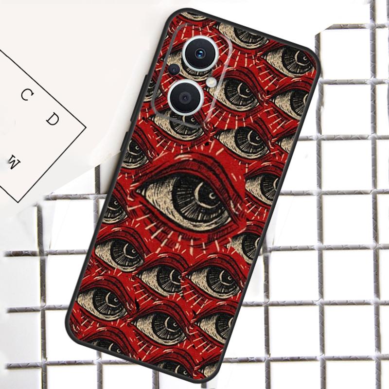 Scary Face Eyes For OPPO Reno 14 12 11 10 13 Pro 8T 11F 12F 13F 14F 7 8 Lite OPPO Find X9 X8 X6 X5 Pro Case