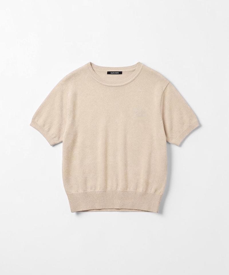 MARIE CLAIRE Basic Logo Round Short Sleeve Knit (Magbkn06Mbe)
