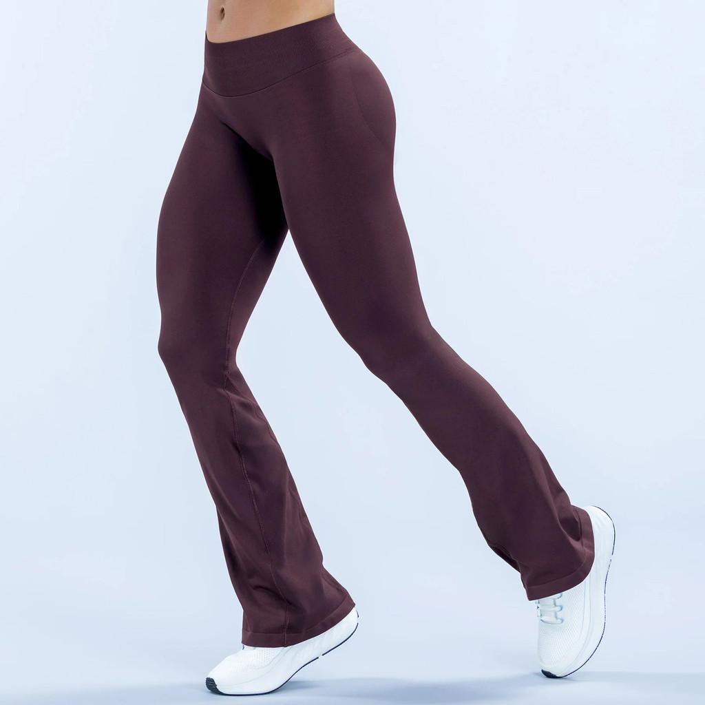 Yoga Micro-Schlaghosen für Damen aus Nylon-Stoff Weiter Bein Dehnbar Sportbekleidung zum Laufen und Fitness