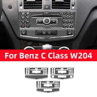 Für Benz W204 2007-2013 C-Klasse Zentralsteuerung CD Autoradio Knopfleiste Dekorative Abdeckung Zieraufkleber Zubehör Kohlefaser