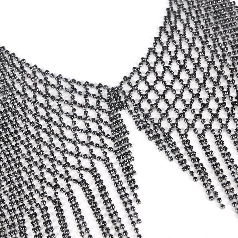 Catena Reggiseno con Frange alla Moda per Crop Top Lingerie Scintillante di Cristallo per Nightclub