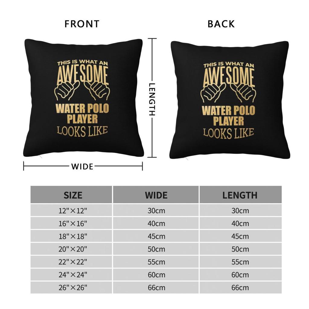 Awesome Water Polo Gift Design In Gold Square Pillowcase Cushion Cover Pillow Case Throw Pillow Cover for Home Bedroom Car