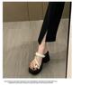 Damen Sandalen mit klobigem Absatz und Plateau, 2025 Neue Zwei-Wege Sommer-Strand-Slipper mit Zehensteg-Design.