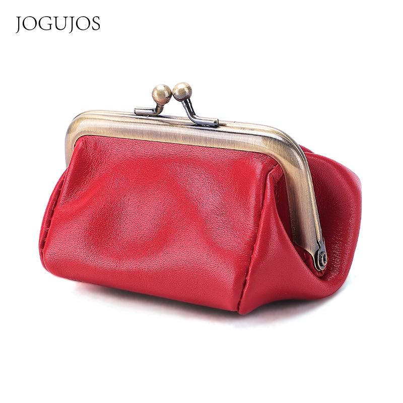 

Женский кошелек-кисет из натуральной кожи - Минималистичный, Модный мини-кошелек для монет и сумка красный