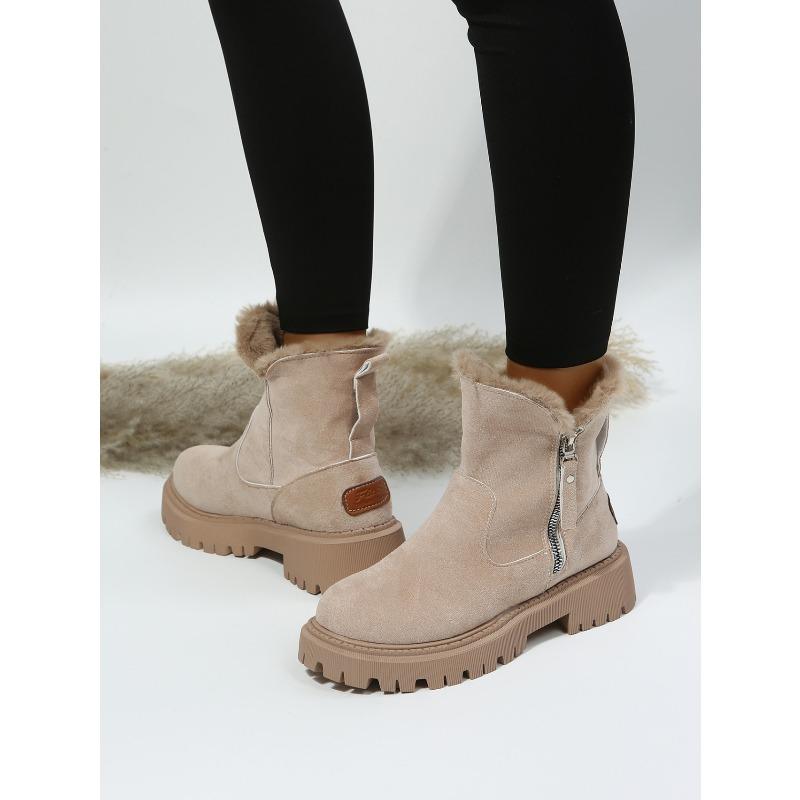 Plus Size Women's Snow Boots 2025 Winter New Arrival Fleece-Lined Women's Shoes Warm Boots
