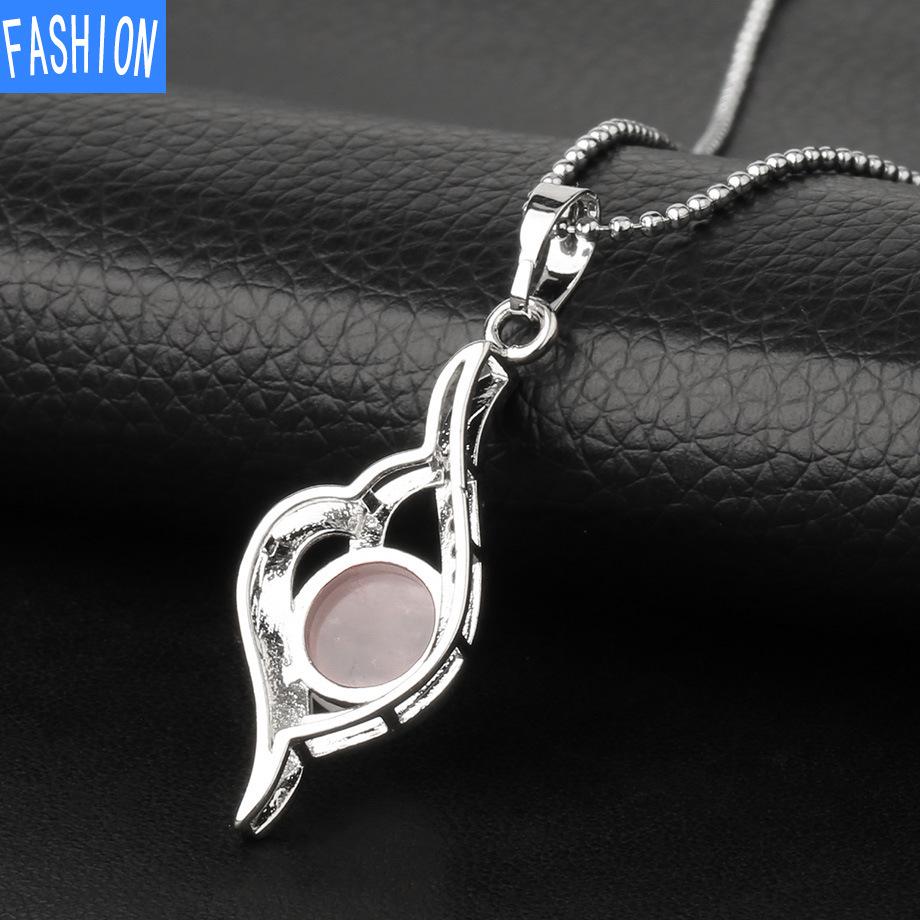 Collar con colgante de clavícula versátil de circonita de piedra de cristal natural