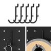 Pegboard Accessories, Metal Pegs, Storage Bin, Organizer, Garage Wall Black Jhook 5pcs 6x4cm