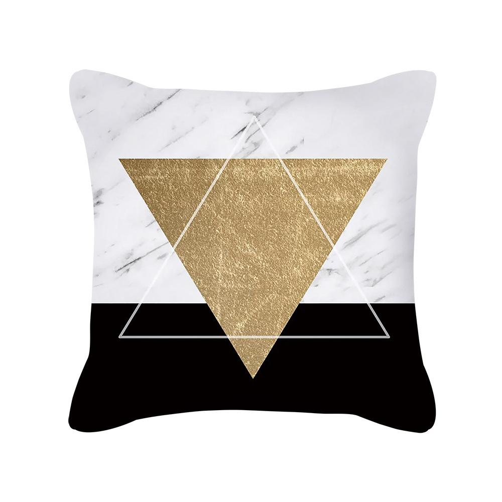 Nordic Golden Geometric Love Print Sofa Interior Decoration Square Pillow Cushion Cover New Style