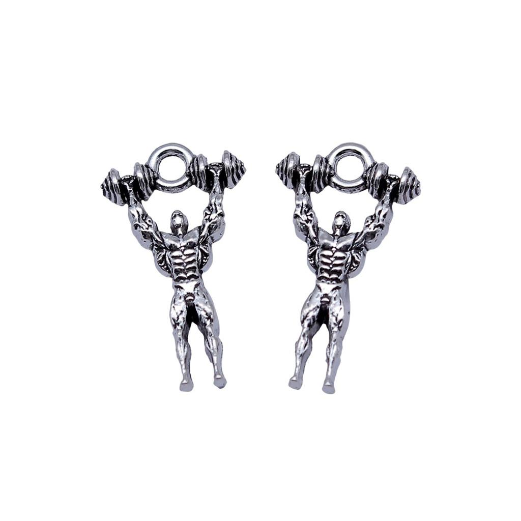 Weightlifter Charms Athletes Pendants For Fitness Gym Themed Jewelry Making