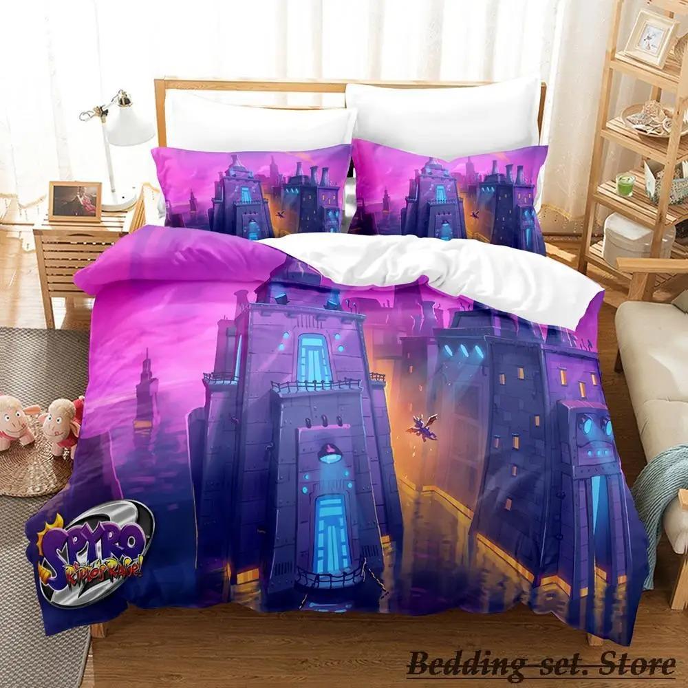 

Spyro Reignited Trilogy Bedding Collection Single Twin Full Queen King Size Bed Collection Adult Kid Bedroom Duvetcover Collections Anime Gme AU Single 140x210cm