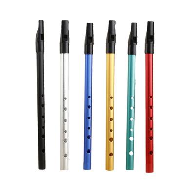 Tin Penny Whistle Flute 6 Hole Metal Flute C/D Key Irish Whistle Instrument Woodwind for Beginners Easy To Play