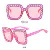 New Crystal Oversized Sunglasses for Female Rhinestone Square Diamond Sun Spectacles Retro Big Frames Sparkling Spectacles