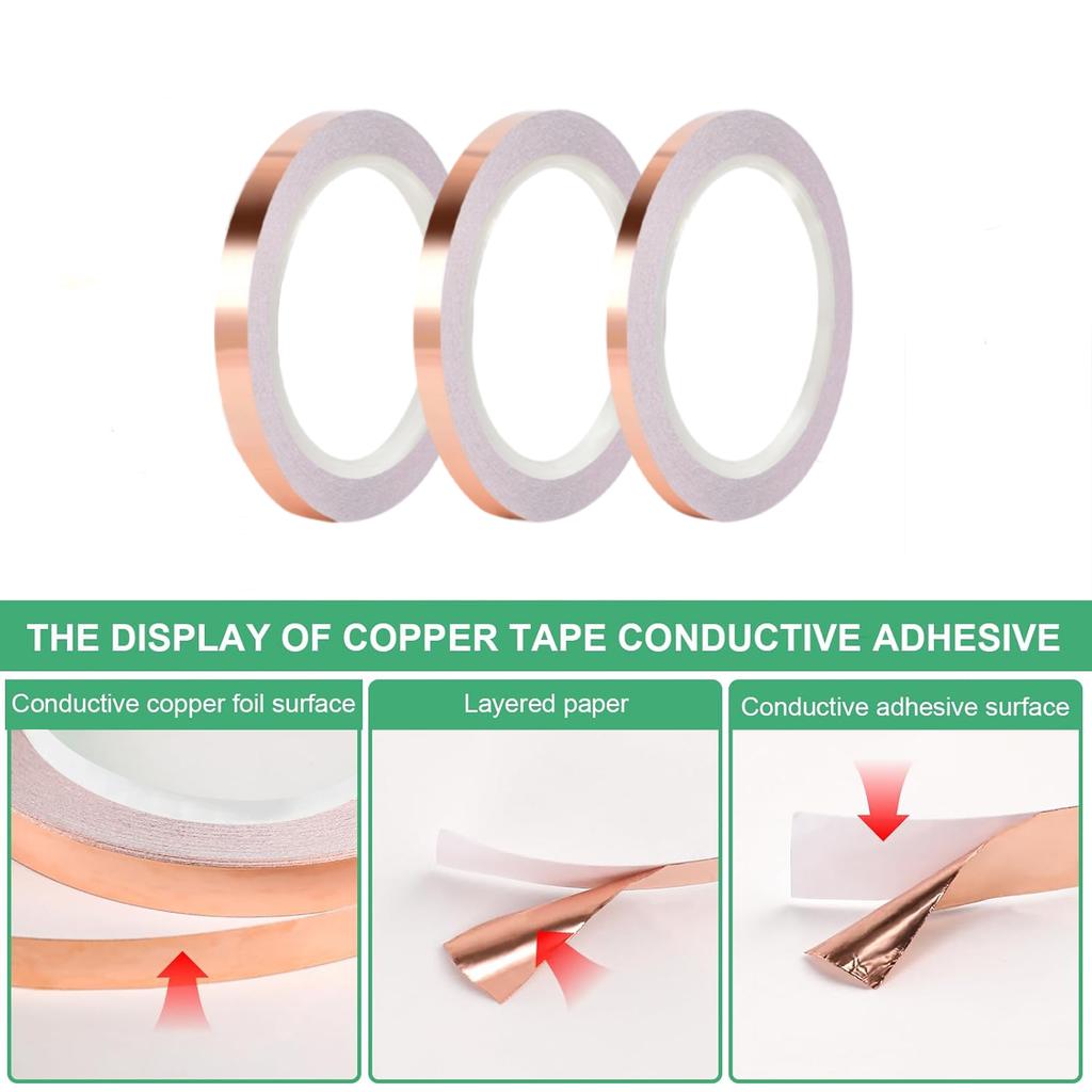 Double-sided conductive copper foil tape, snail colored glass conductive tape, DIY circuit and electrical repair tape
