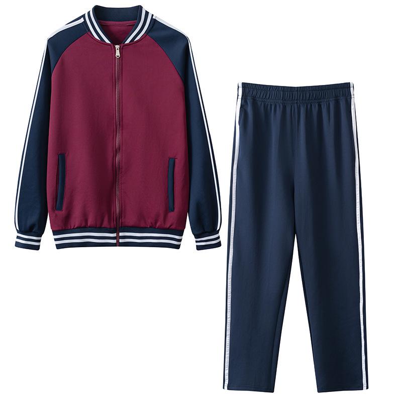 Unisex Middle School Uniform: Long Sleeve Three-Piece Sports Set for Junior & High School Students, Ideal for Spring, Autumn, and Sports Events.