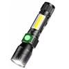 1 Set Camping Flashlight Zoomable High Brightness Waterproof Aluminum Alloy Powerful LED Flashlight USB Charging Torchlight Outdoor Supply