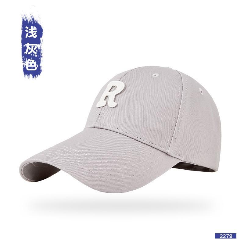 Korean Style R Baseball Cap Women Men Adjustable Wide Brim Sun Hat Cotton Casual Sport