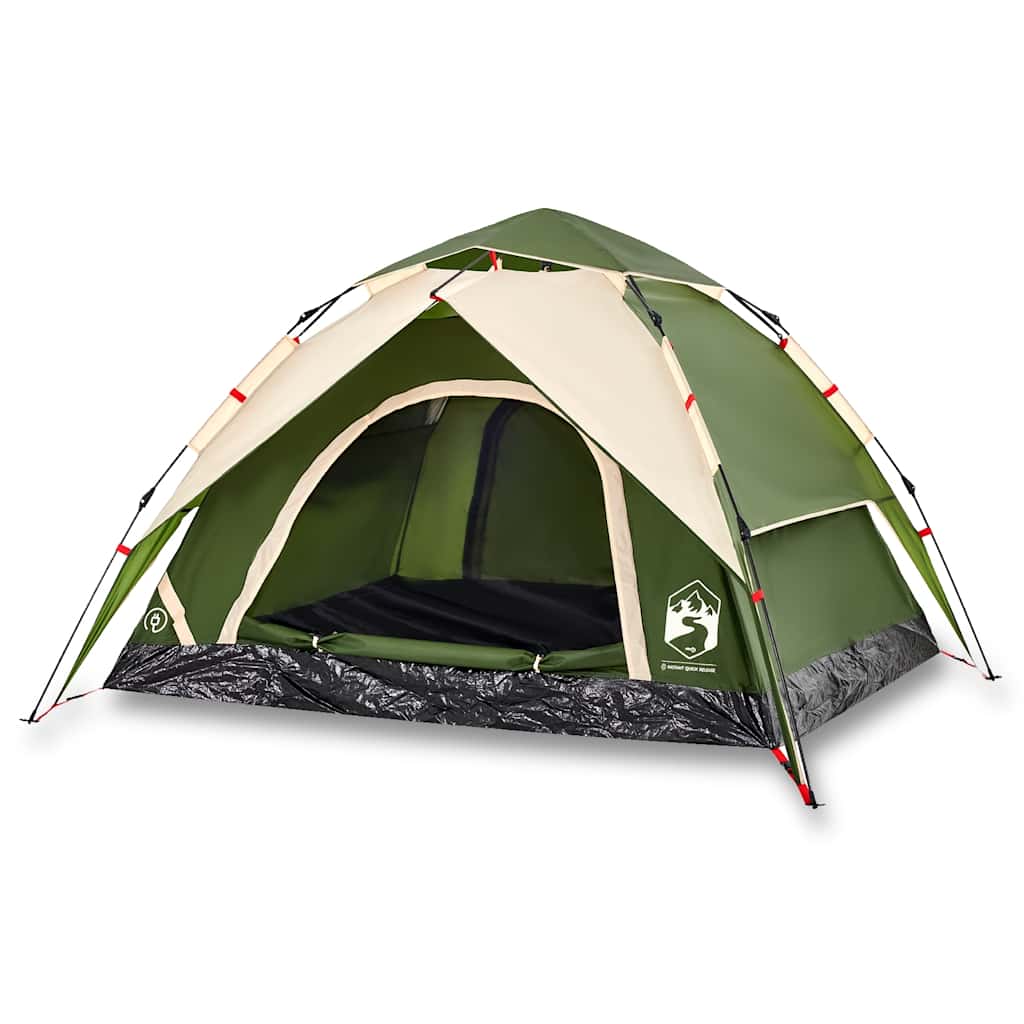 Dome Camping Tent for 3 Persons Green Quick Release