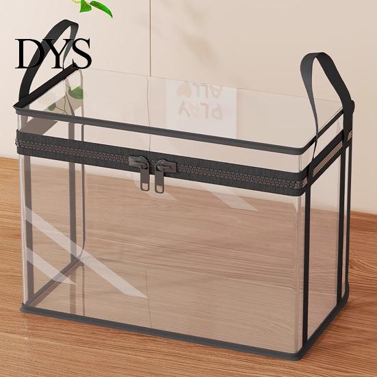 Kids Toy Storage Box Transparent Clothes Bag, with Sturdy Handles, Durable Plastic Visibility High-strength Bin Book Organizer, Moisture-proof