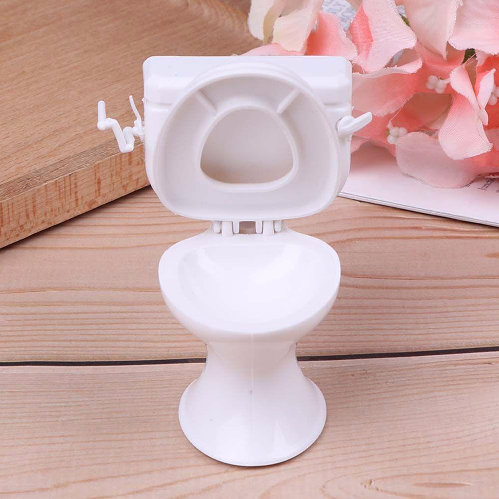 Toys House Miniature Furniture Toy Dollhouse Furniture Vintage Bathroom Modeling White Toilet