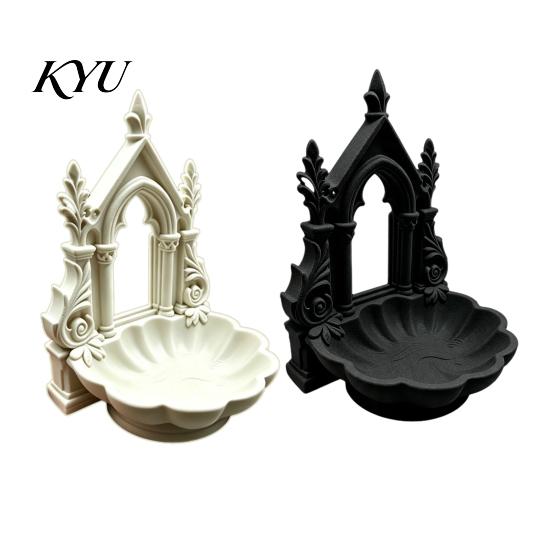 Lolita Room Accessories 3D Printed Gothic Arch Jewelry Tray, Medieval Church Style Trinket Decorative Storage Dish Dish, Vintage Tray for Rings