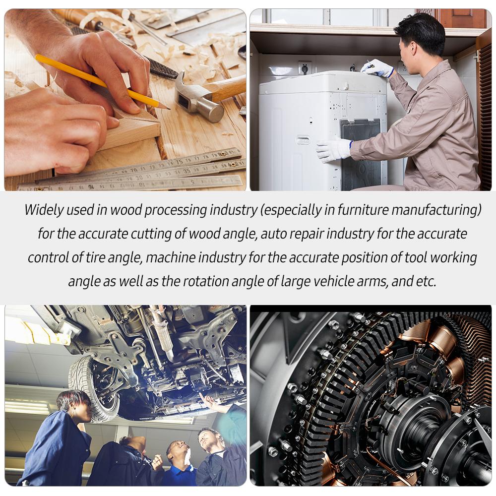 Two-sided Laser Digital Protractor Magnetic Inclinometer 4 X 90 Degrees  Angle Finder 2 Modes Level Box