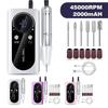 45000RPM Nail Drill Machine 6 Bits Nail Sander File Portable Electric Nail File  Manicure Salon