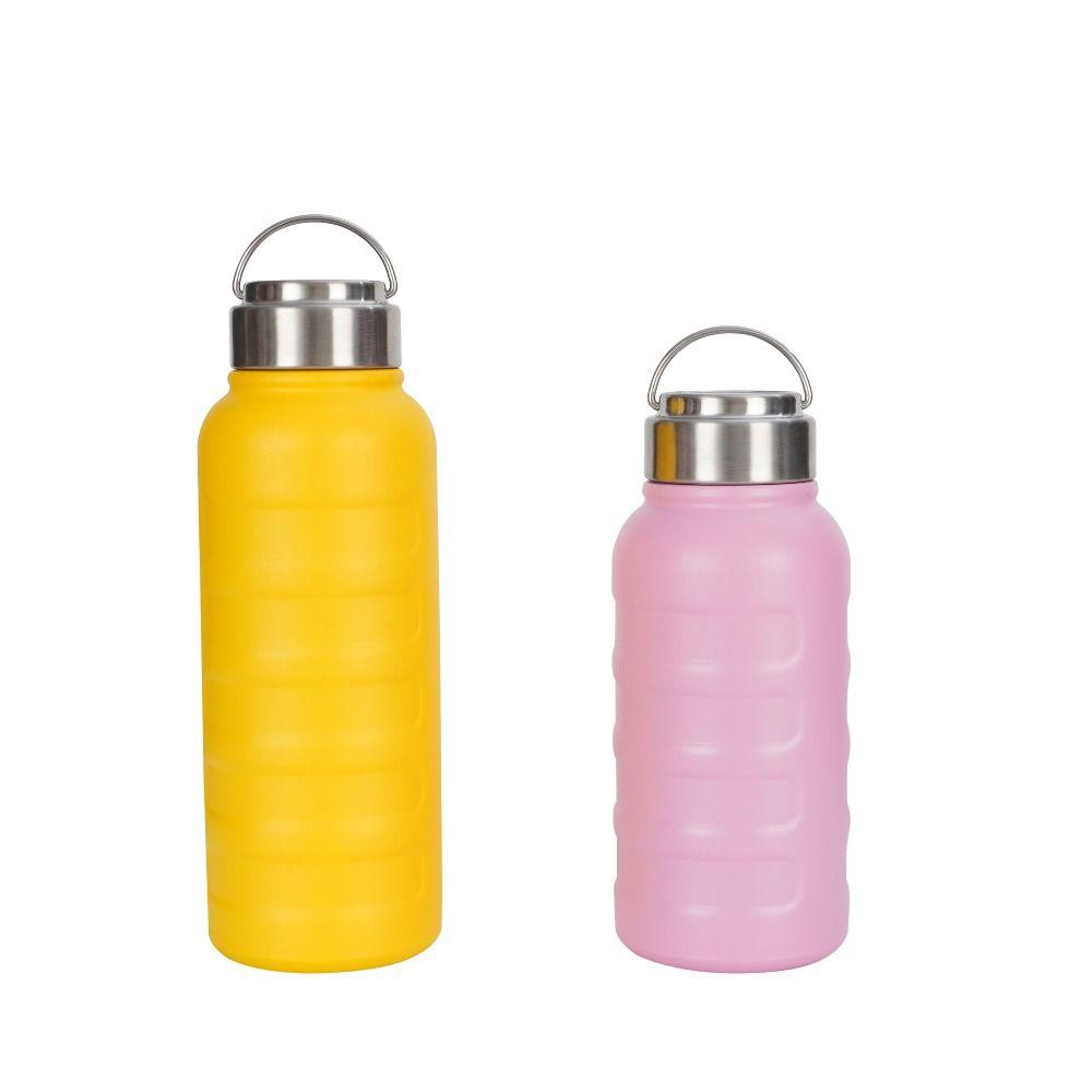 Double Wall Thermos Water Bottles Portable Handle Large Capacity Bottle  Car Travel