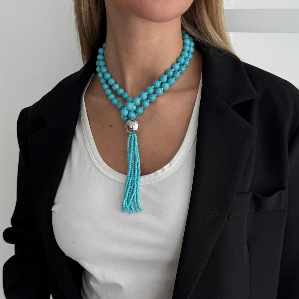 Creative Plastic/Resin Beaded Tassel Long Fashion Jewelry Adjustable Pendant Minimalist Neck Chain Casual Wear