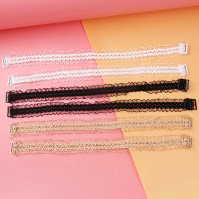 Robe Sexy Dentelle Soutien-gorge Bretelle pour Femmes Réglable DIY Fleur Bretelle Lingerie Élastique Boucle Antidérapante Bretelle Lingerie Bel