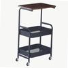3 Tier Slim Storage Cart Mobile Trolley on Wheel Top Small Table Slide Out Organizer Rolling