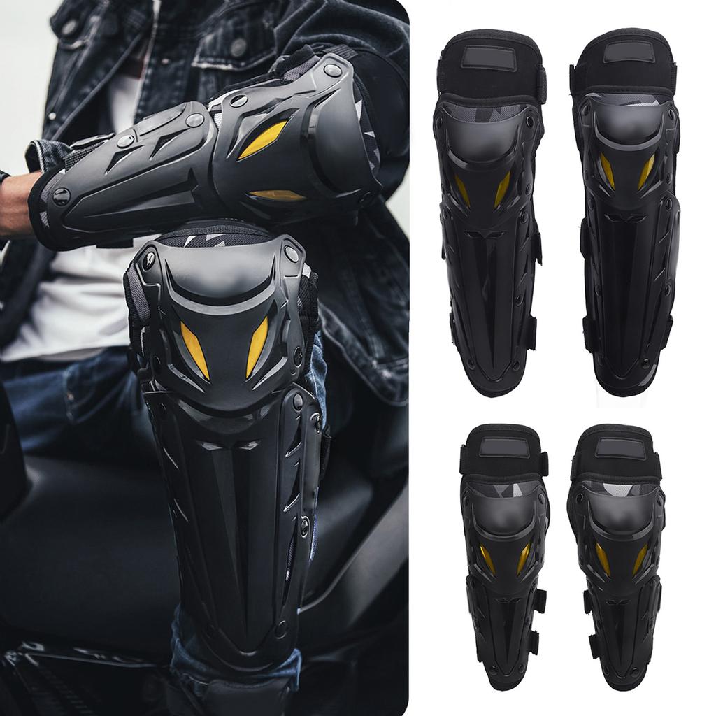 Motorrad Knie-Schienbeinprotektoren mit Ellbogenschützer Elastischer Riemen Motocross Knie Rüstung für Dirtbike Racing