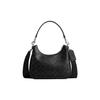 Nolan 22 Logo Print Color Block Design Signature Coated Canvas And Crossgrain Leather Hobo Bag Women Bags Black Gray CCC89-OY2