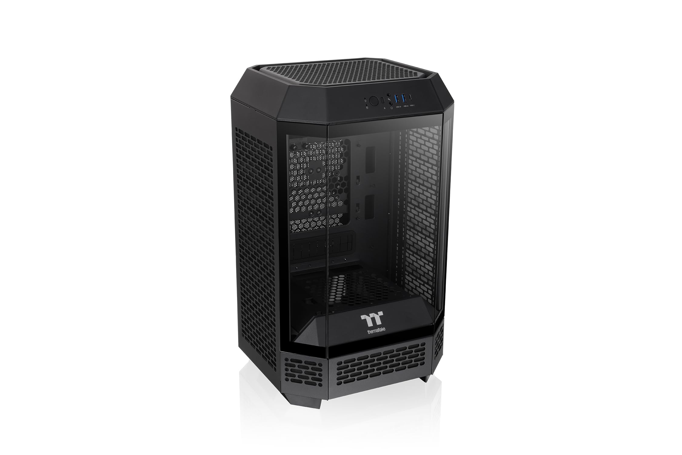 

Thermaltake The Tower 250 Black, 3-стороння панель із загартованого скла, восьмикутна колона, міні-корпус для ПК Mini-ITX CA-1Z9-00S1WN-00 CS9139