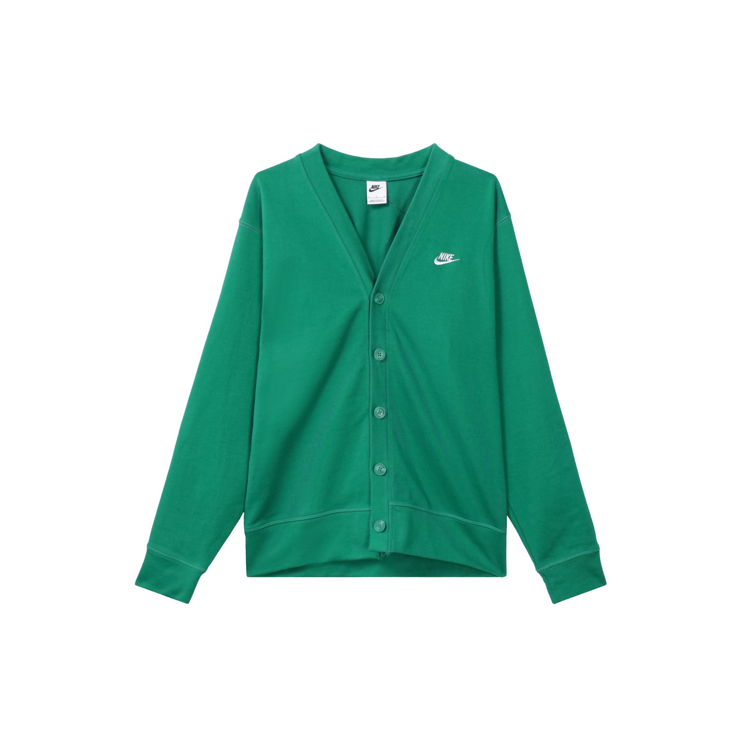 

Кардиган с V-образным вырезом и длинным рукавом на пуговицах с принтом логотипа Nike, мужские топы, зеленый FN3899-365 M