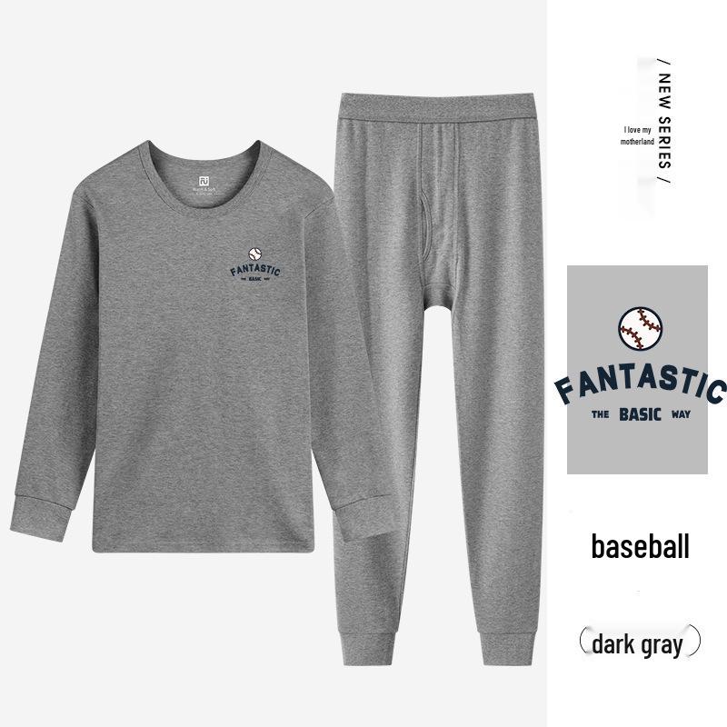 Men's Cotton Thermal Underwear Set for Autumn & Winter – Youth Round Neck Antibacterial