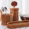 Imitation Rattan Hotel Restaurant Messer- und Gabelkorb Essstäbchen Aufbewahrungsbox Gewürzglas Korb Küchenregal