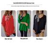 Women's Long Sleeve V-Neck Knitwear: European & American Style Loose Fit Solid Pullover Top