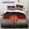 AS Monaco Football Club  Pattern Bedding Quilt Set  Home Decoration  Gift (1 * duvet cover + 2 * pillowcase  without core)
